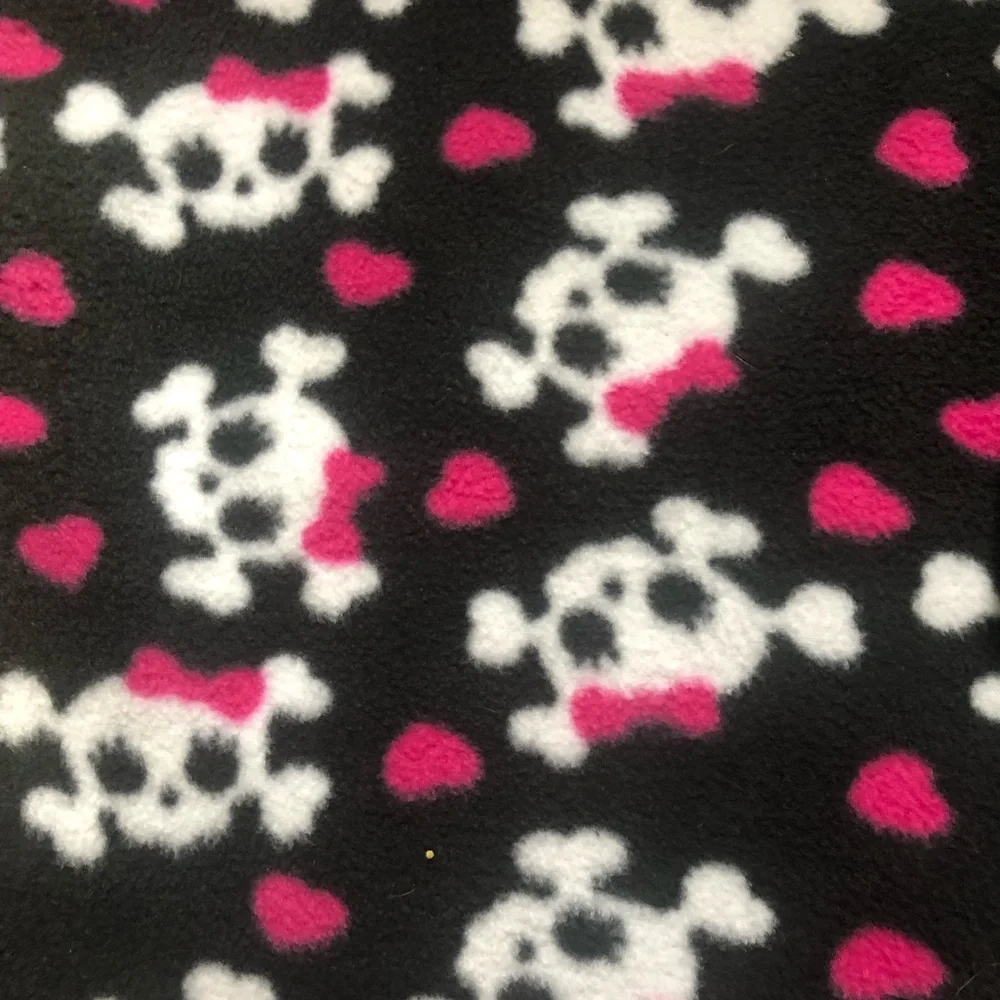 Small Cat or Puppy Blanket Skulls Double Fleece Size 17”x24”